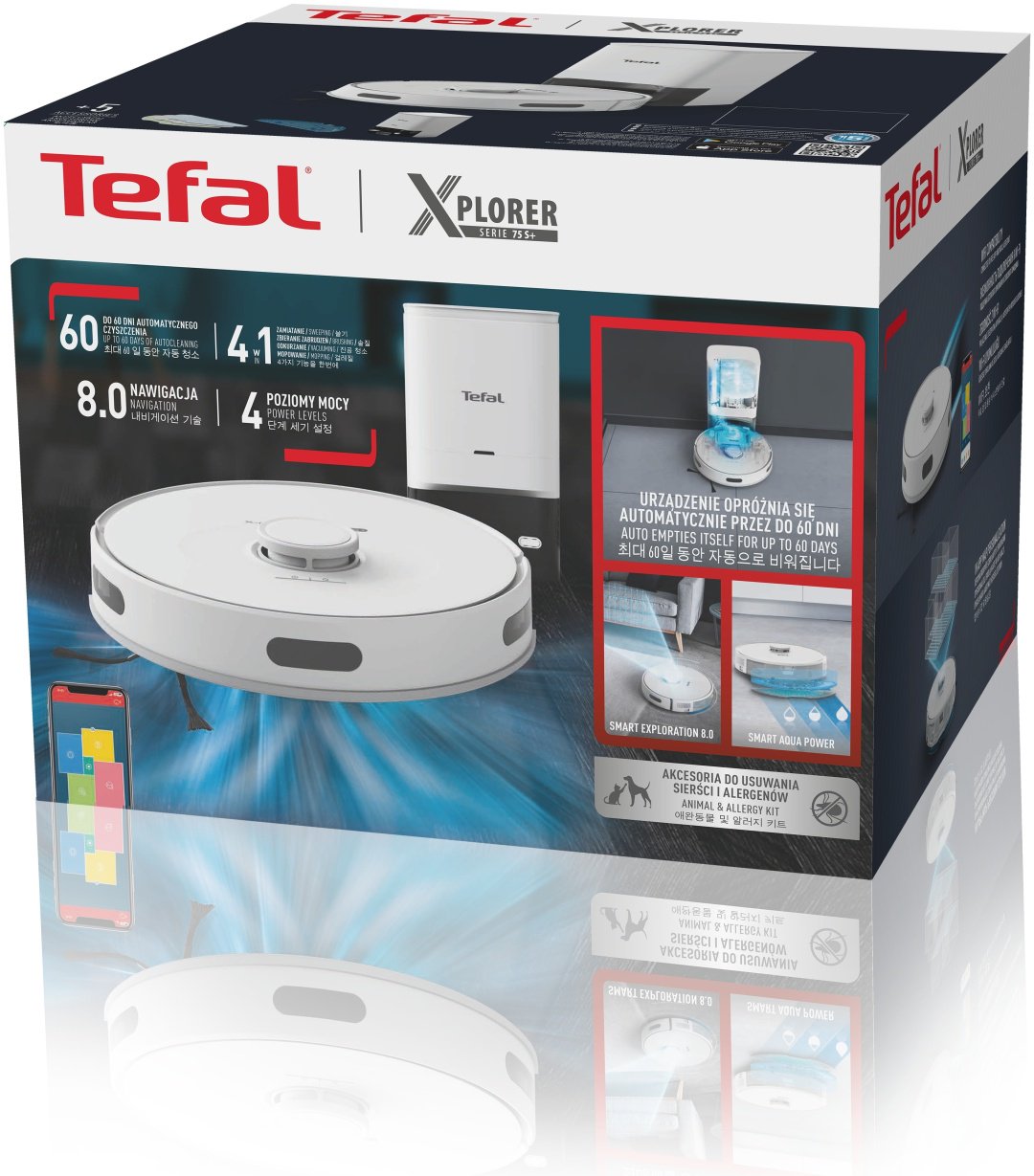 Робот-пылесос Tefal X-plorer Serie 75 S+ RG8597WH белый купить,NaN