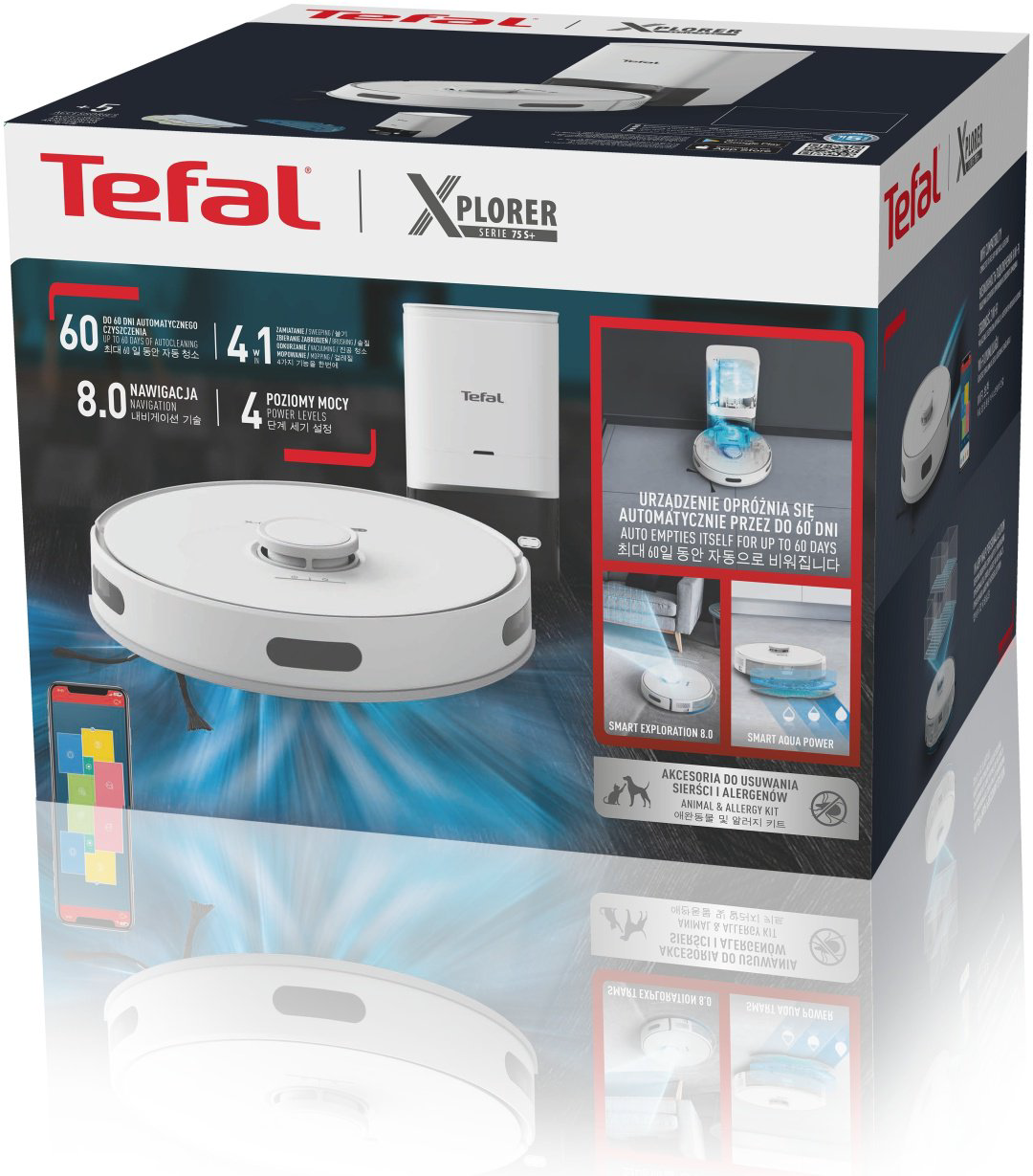 Робот-пылесос Tefal X-plorer Serie 75 S+ RG8597WH белый купить,NaN