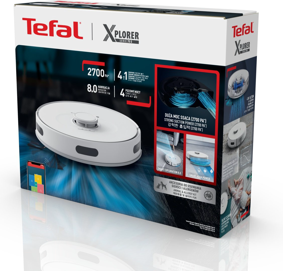 Робот-пылесос Tefal X-plorer Serie 75 S RG8577WH белый - ForteMarket Робот-пылесос Tefal X-plorer Serie 75 S RG8577WH белый купить,74990