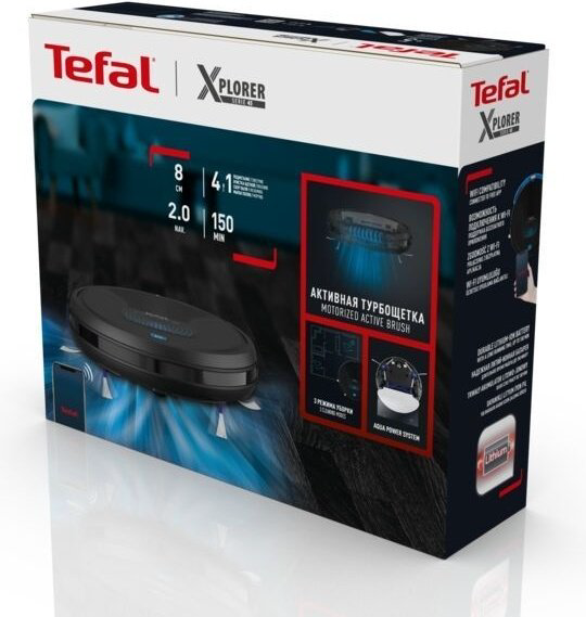 Робот-пылесос Tefal X-plorer Serie 45 RG8275WH черный купить,NaN