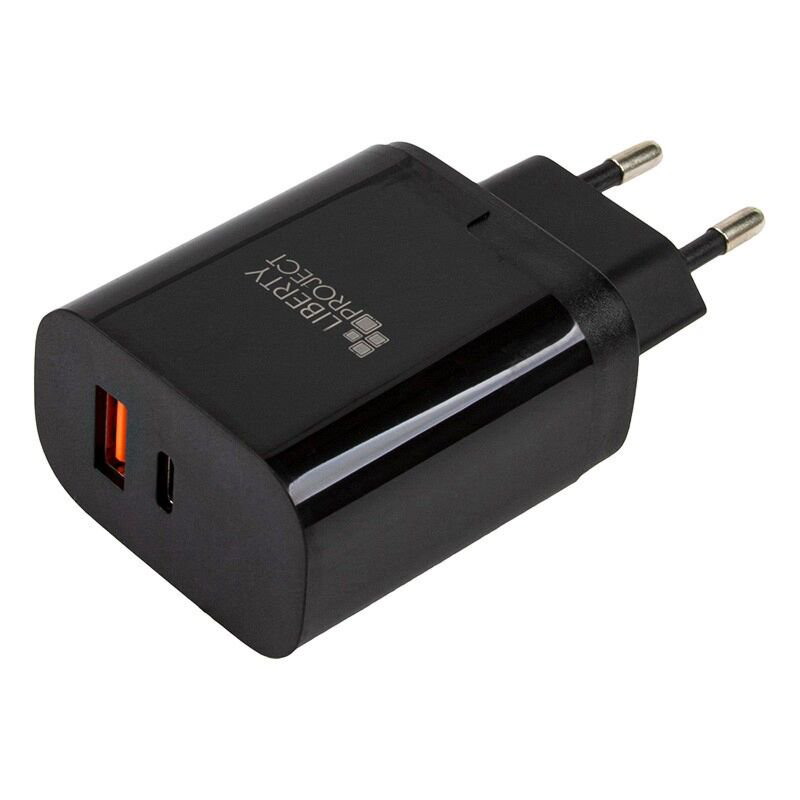 Сетевое зарядное устройство Lp Usb-C Pd 3.0 + Usb Qc 3.0 18W Power Series черное купить,NaN