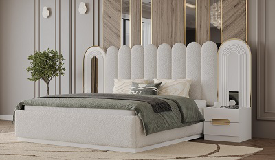 Гарнитур спальный Mebel Luxe Айлин белый с золотом купить,NaN