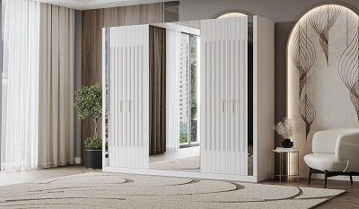 Гарнитур спальный Mebel Luxe Алсу белый с золотом купить,NaN