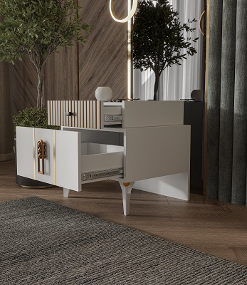 Гарнитур спальный Mebel Luxe Белуччи бежево-белый купить,NaN