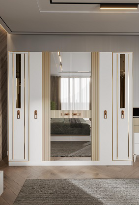 Гарнитур спальный Mebel Luxe Белуччи бежево-белый купить,NaN