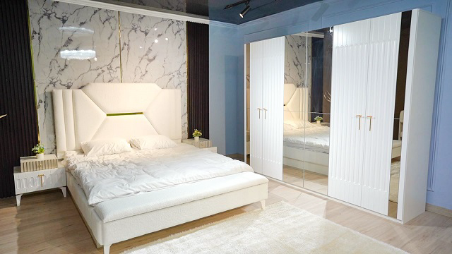 Гарнитур спальный Mebel Luxe Алсу белый с золотом купить,NaN