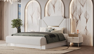 Гарнитур спальный Mebel Luxe Алсу белый с золотом купить,NaN