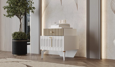 Гарнитур спальный Mebel Luxe Алсу белый с золотом купить,NaN