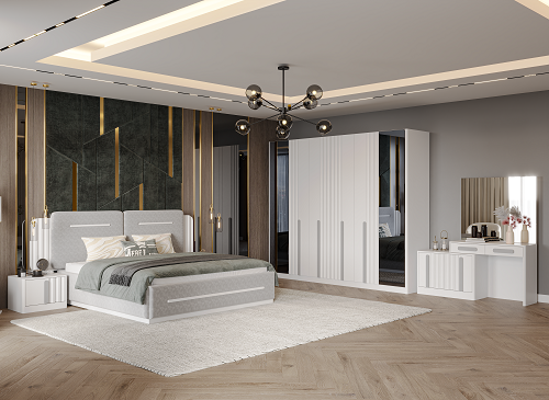 Гарнитур спальный Mebel Luxe Фабиана серо-белый  купить,NaN