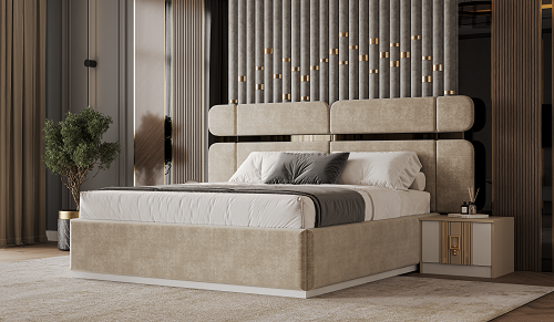 Гарнитур спальный Mebel Luxe Анель бело-бежевый с золотом купить,NaN