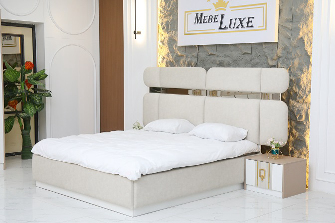 Гарнитур спальный Mebel Luxe Анель бело-бежевый с золотом купить,NaN