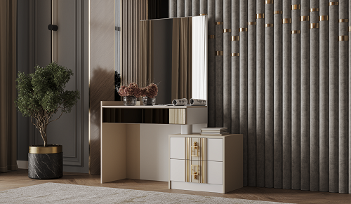 Гарнитур спальный Mebel Luxe Анель бело-бежевый с золотом купить,NaN