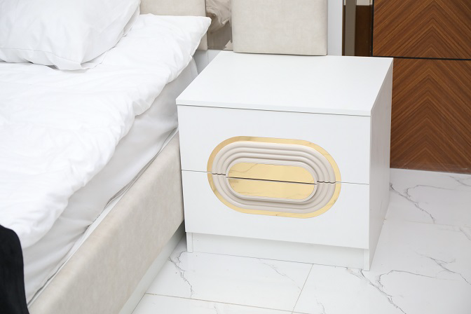 Гарнитур спальный Mebel Luxe Джулия бежево-белый с золотом купить,NaN