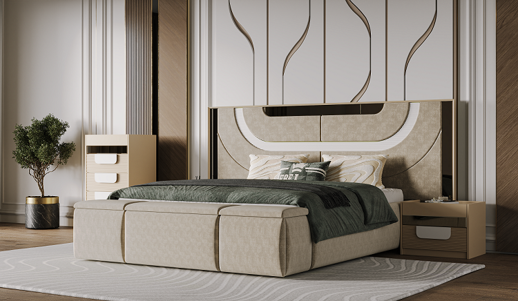 Гарнитур спальный Mebel Luxe Кавелла бежевый купить,NaN