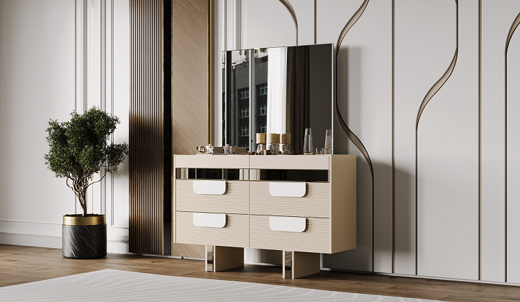 Гарнитур спальный Mebel Luxe Кавелла бежевый купить,NaN