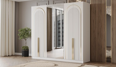 Гарнитур спальный Mebel Luxe Айлин белый с золотом купить,NaN