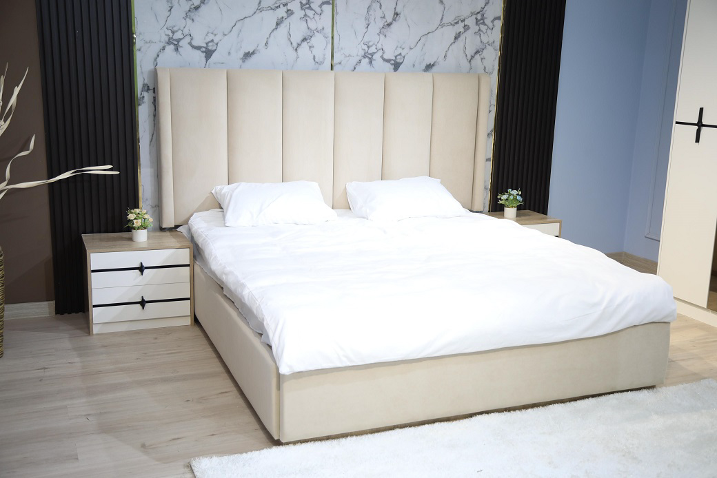 Гарнитур спальный Mebel Luxe Люсия коричнево-белый купить,NaN