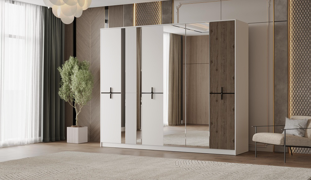 Гарнитур спальный Mebel Luxe Люсия коричнево-белый купить,NaN