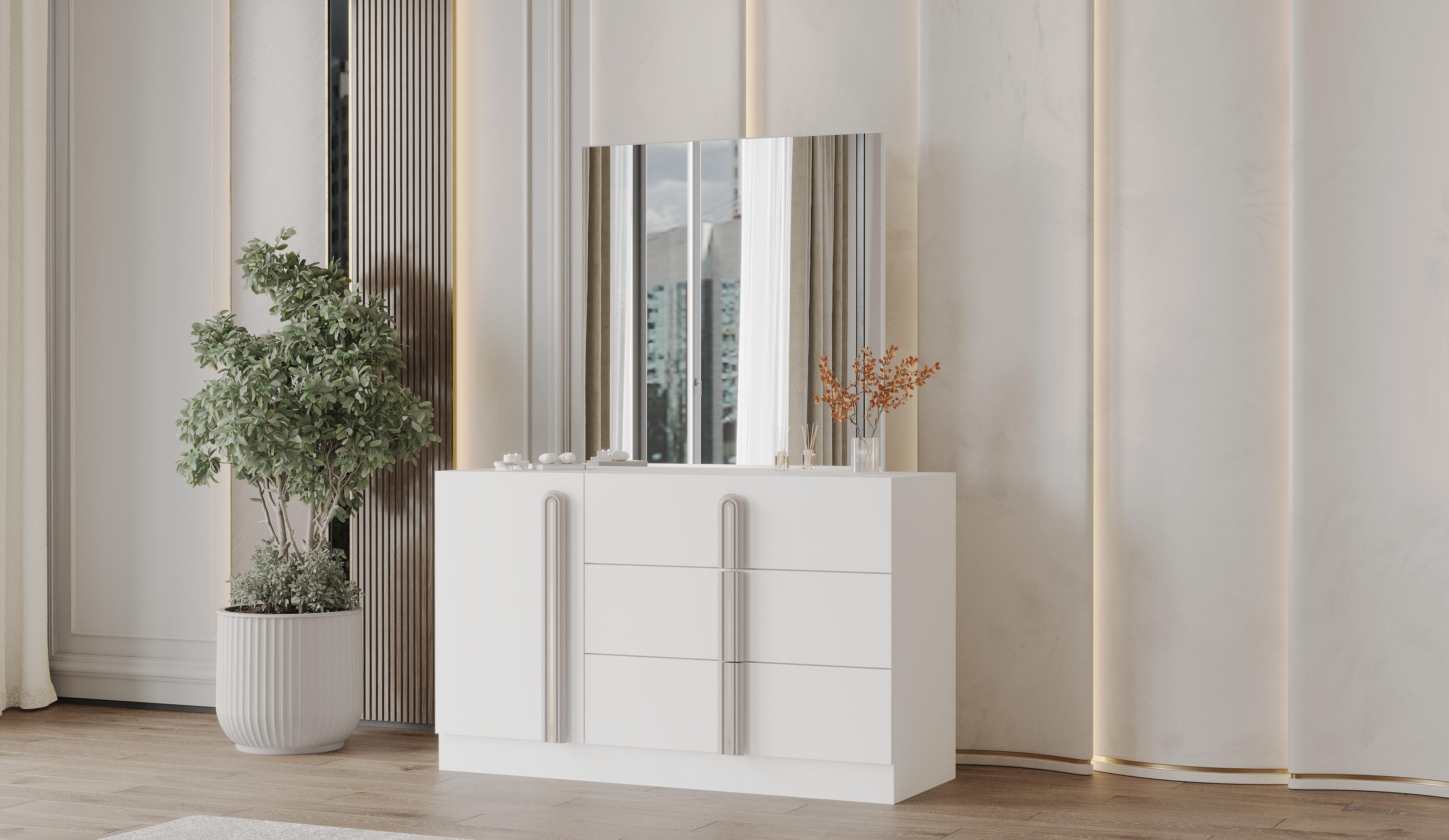 Гарнитур спальный Mebel Luxe Лиона бежевый с золотом купить,NaN