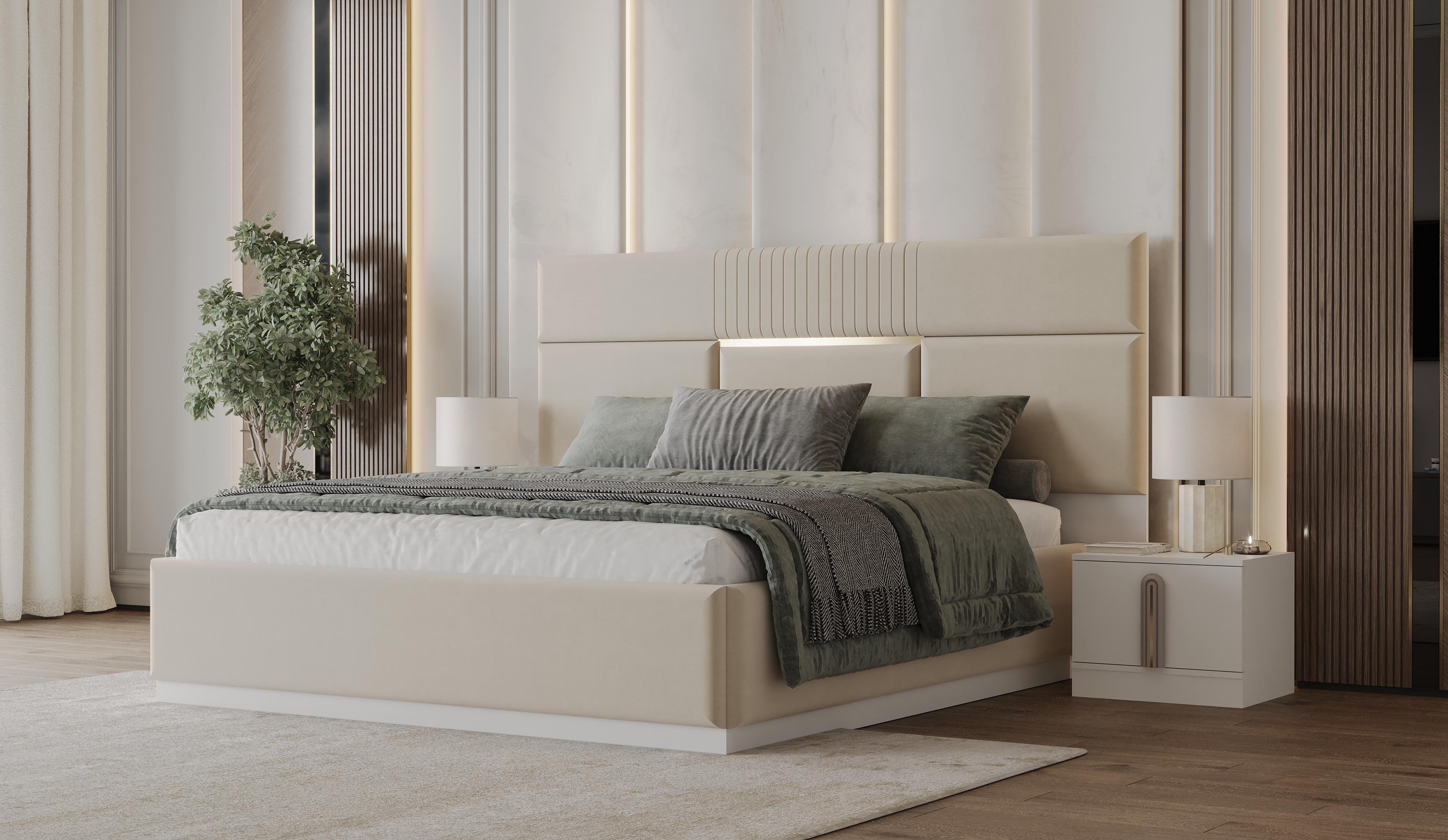 Гарнитур спальный Mebel Luxe Лиона бежевый с золотом купить,NaN