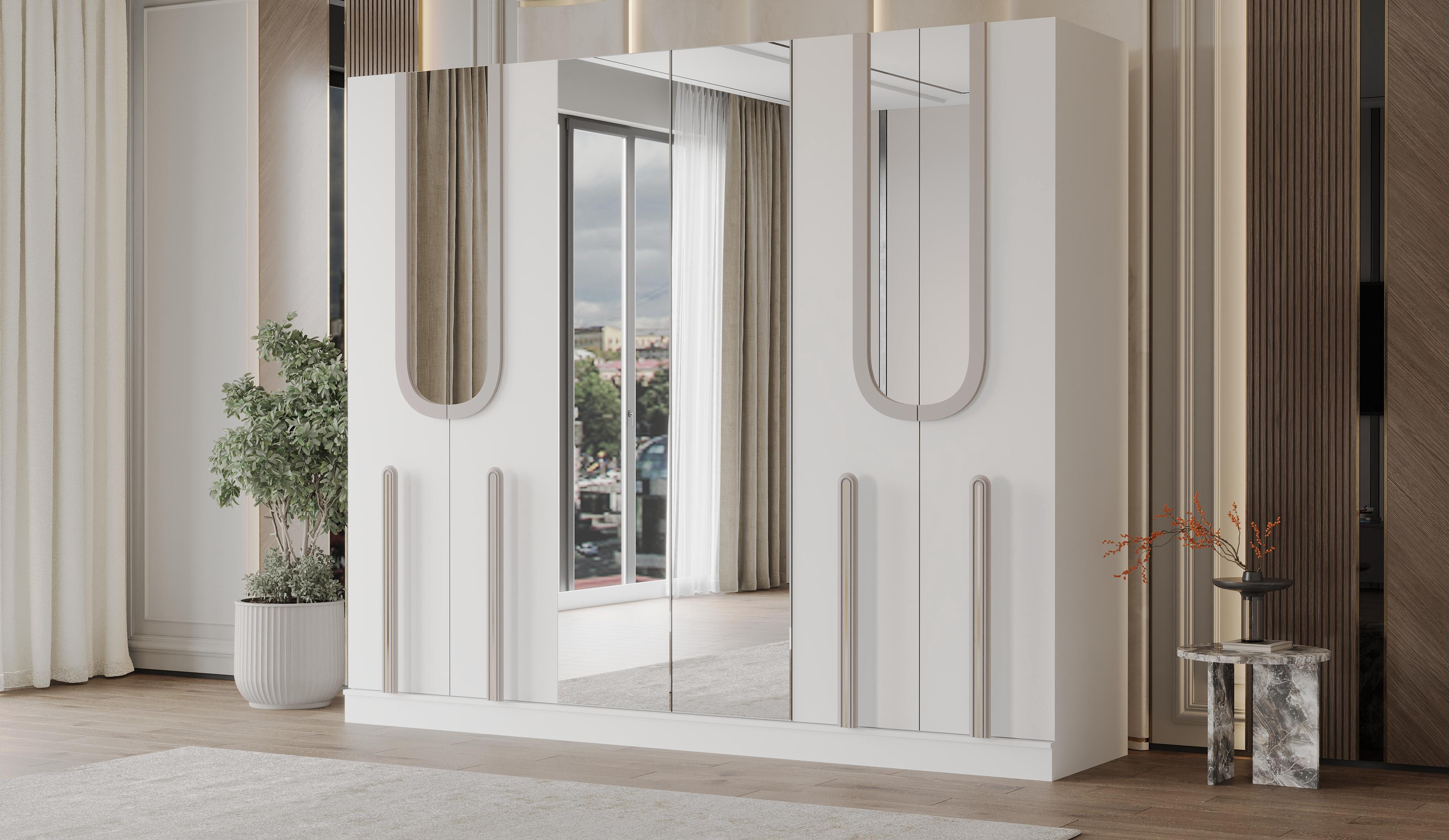 Гарнитур спальный Mebel Luxe Лиона бежевый с золотом купить,NaN