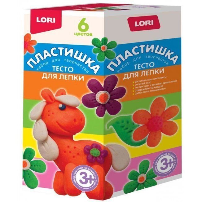 Тесто для лепки Lori Пластишка набор №15 6 цветов купить,NaN