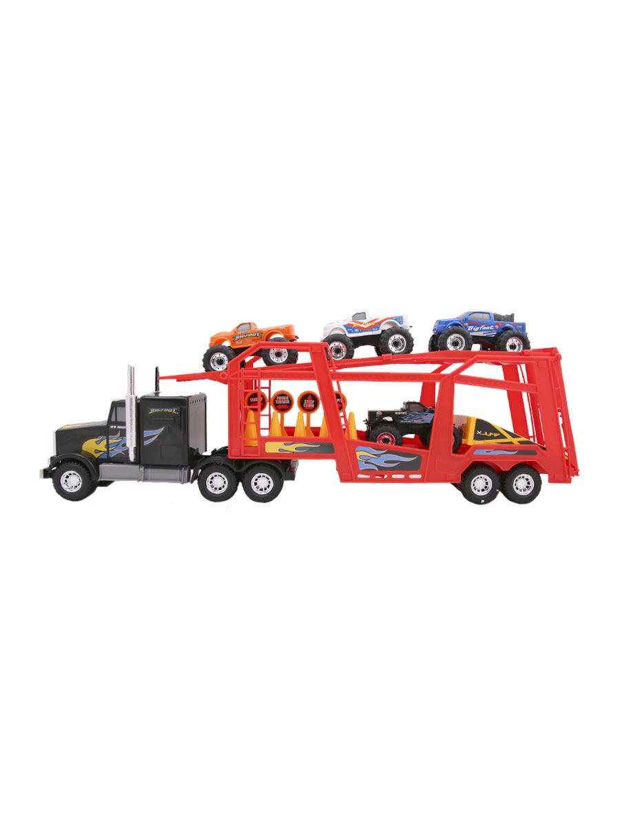 Трейлер с машинками New Bright Monster Truck 55см купить,NaN