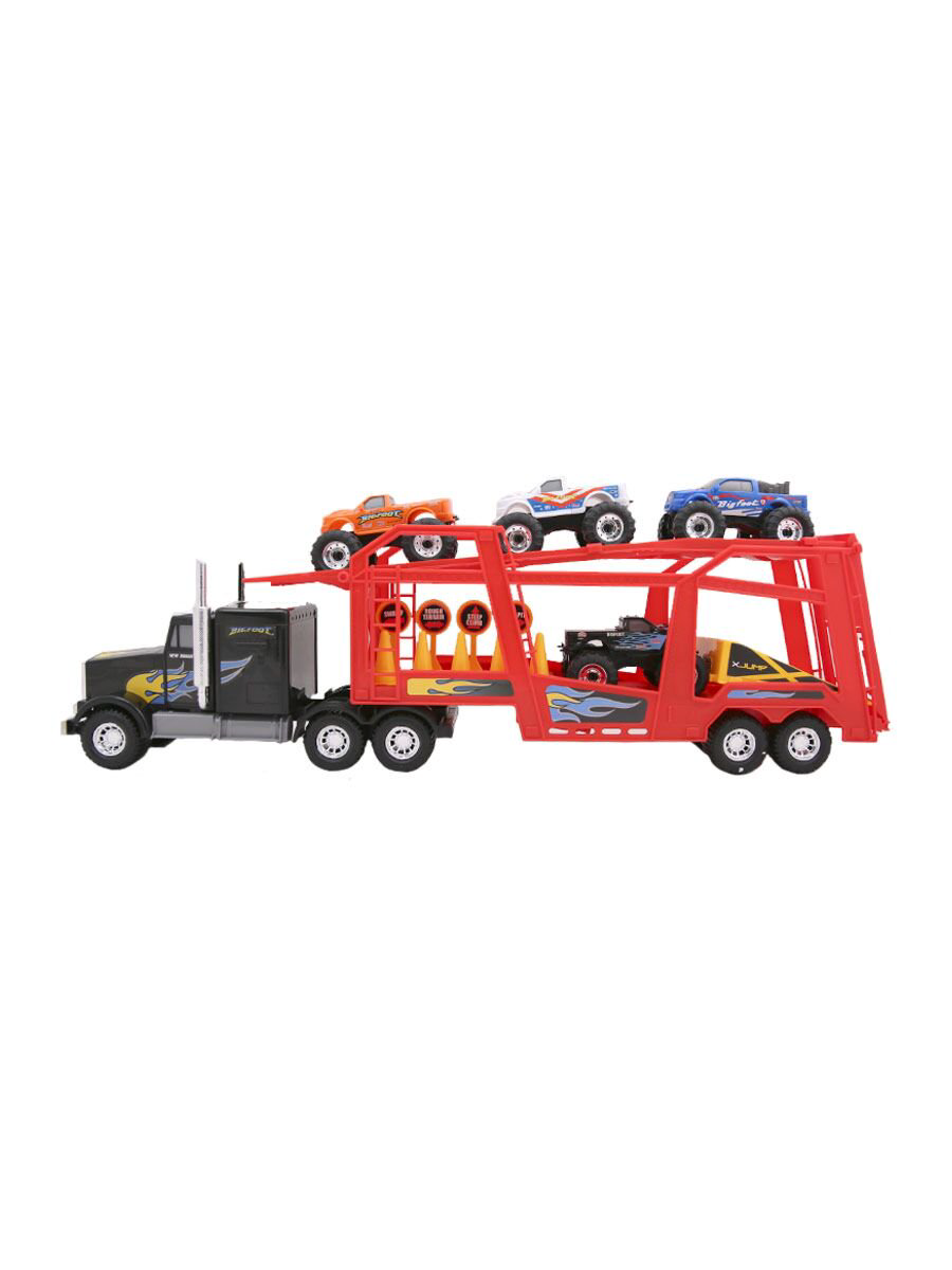 Трейлер с машинками New Bright Monster Truck 55см купить,NaN