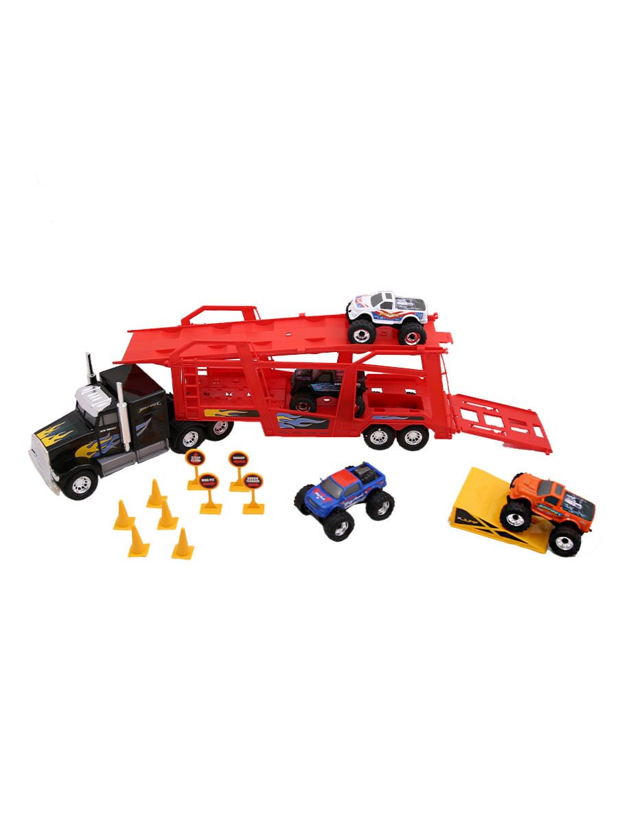 Трейлер с машинками New Bright Monster Truck 55см купить,NaN