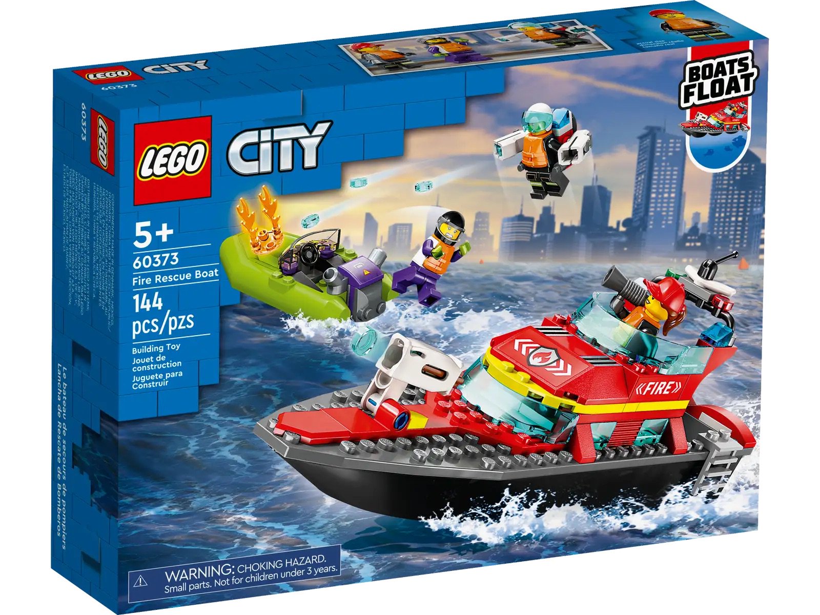 Конструктор Lego City Пожарно-спасательная лодка 60373 144 деталей купить,NaN
