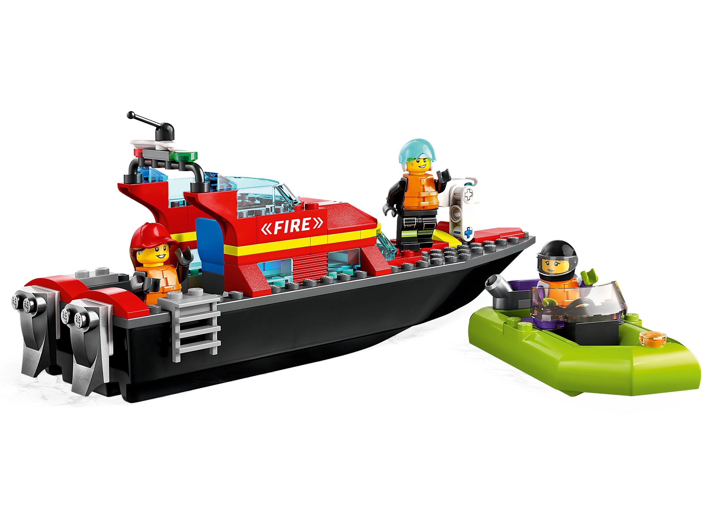 Конструктор Lego City Пожарно-спасательная лодка 60373 144 деталей