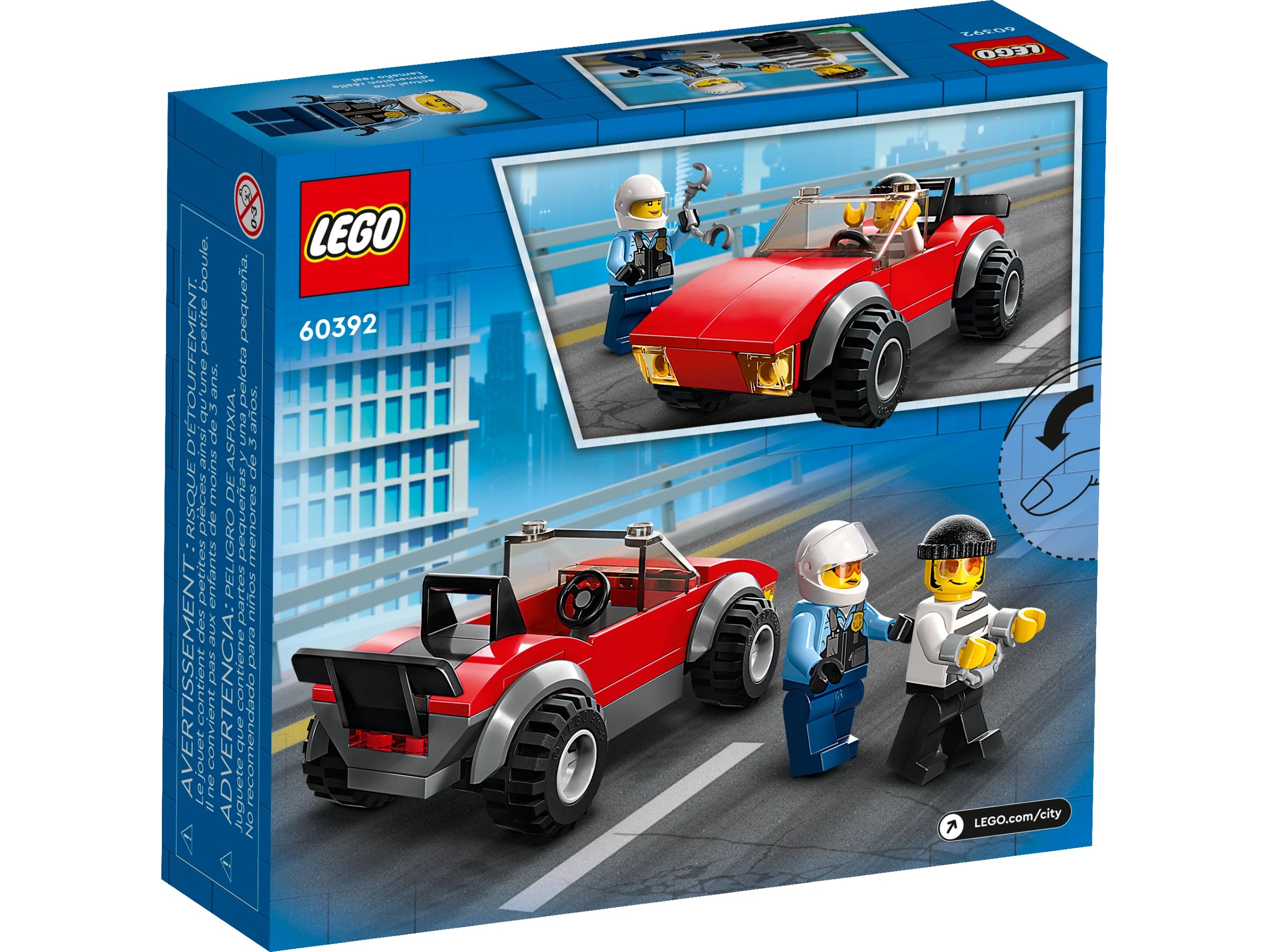 Конструктор Lego City Полицейская погоня на мотоцикле 60392 59 деталей купить,0