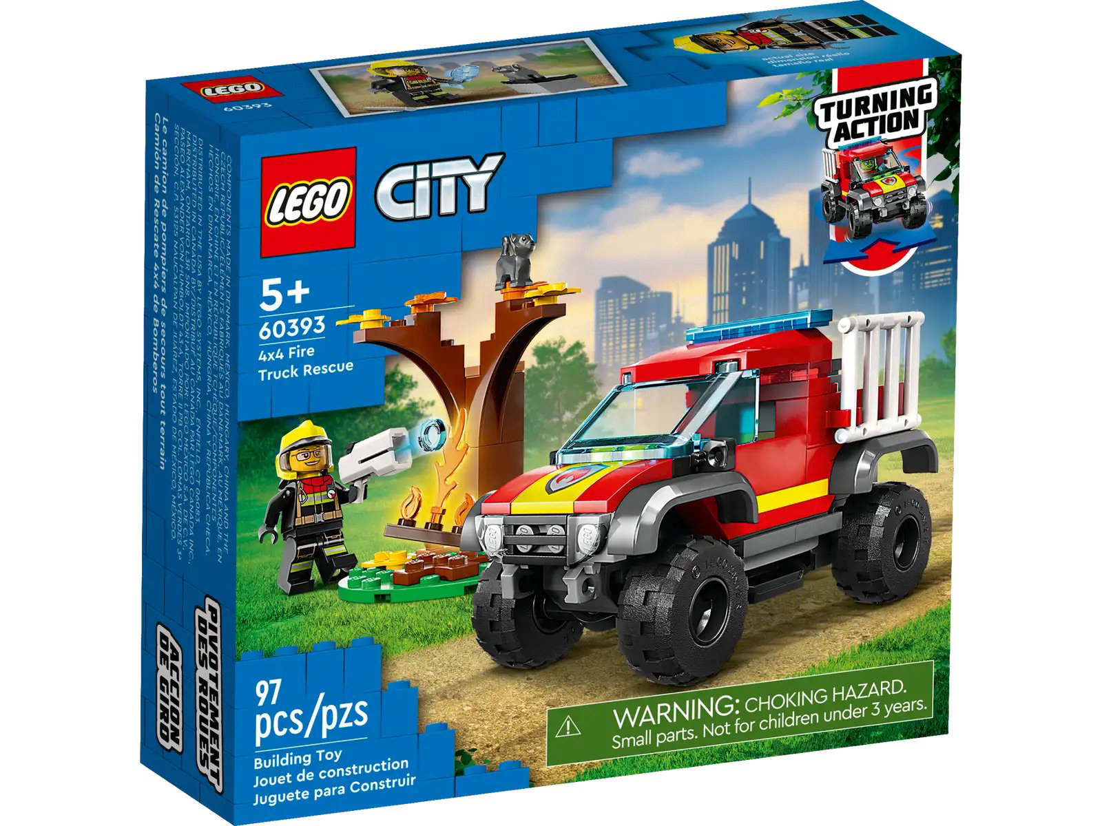Конструктор Lego City Спасательная пожарная машина 4x4 60393 97 деталей купить,NaN