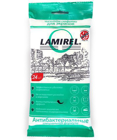 Чистящие салфетки Lamirel для экранов всех типов 24 шт купить,NaN