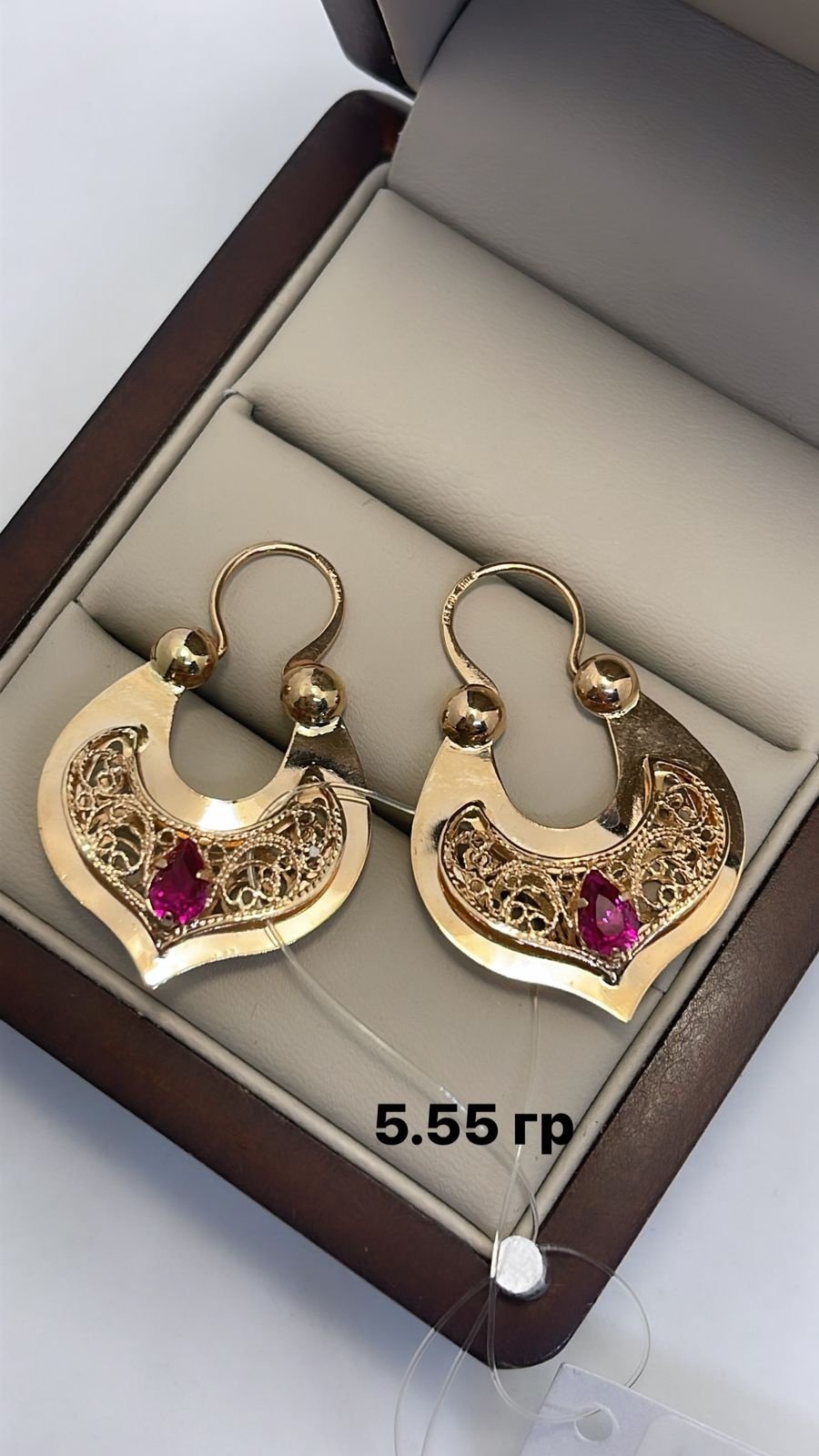 Серьги Золотая 89563215 вес 5.55 г золото, фианит купить,444000