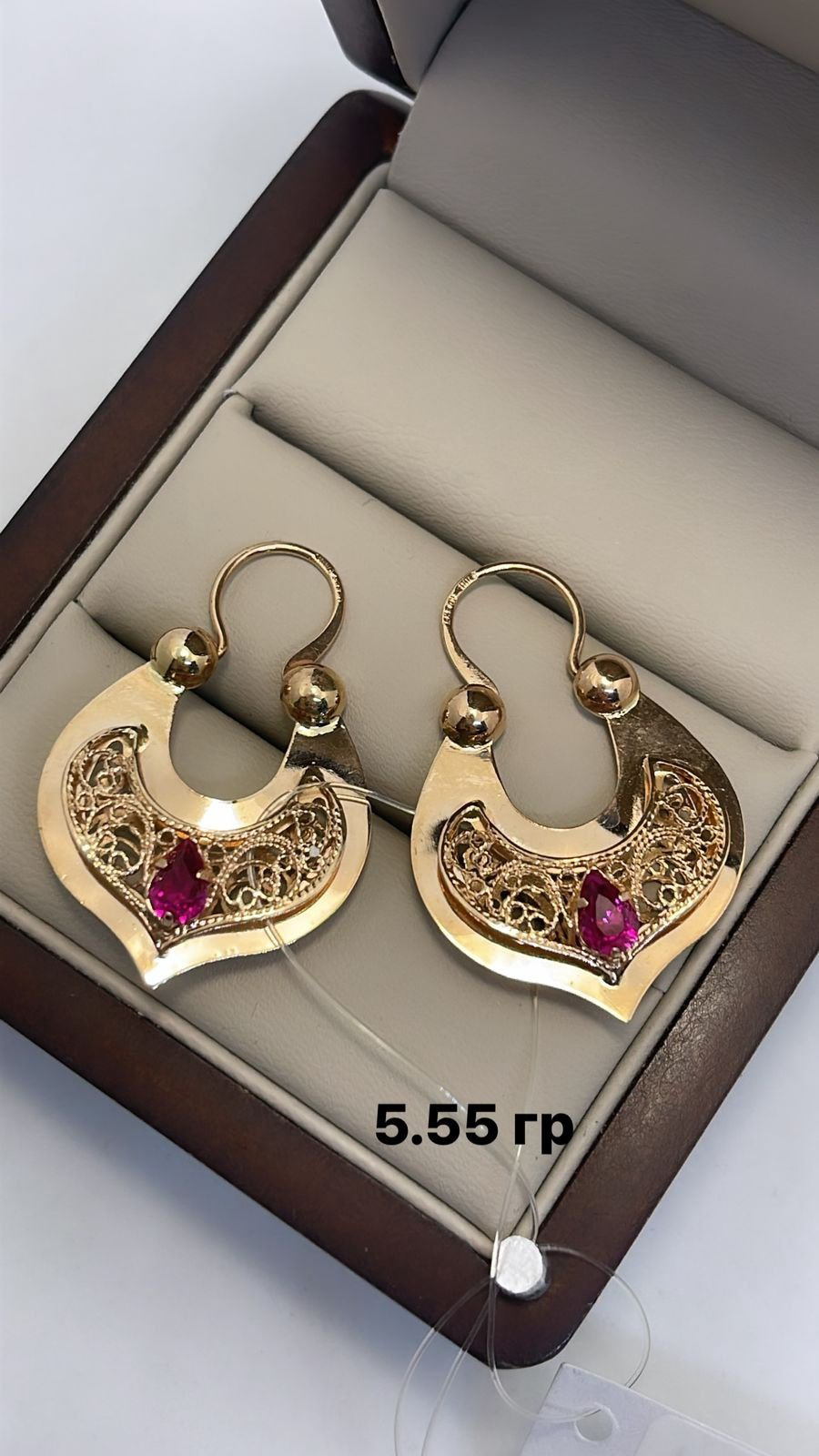 Серьги Золотая 89563215 вес 5.55 г золото, фианит купить,444000