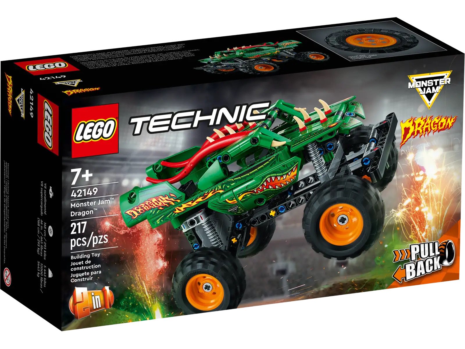 Конструктор Lego Monster Jam Дракон Technic 42149 217 деталей