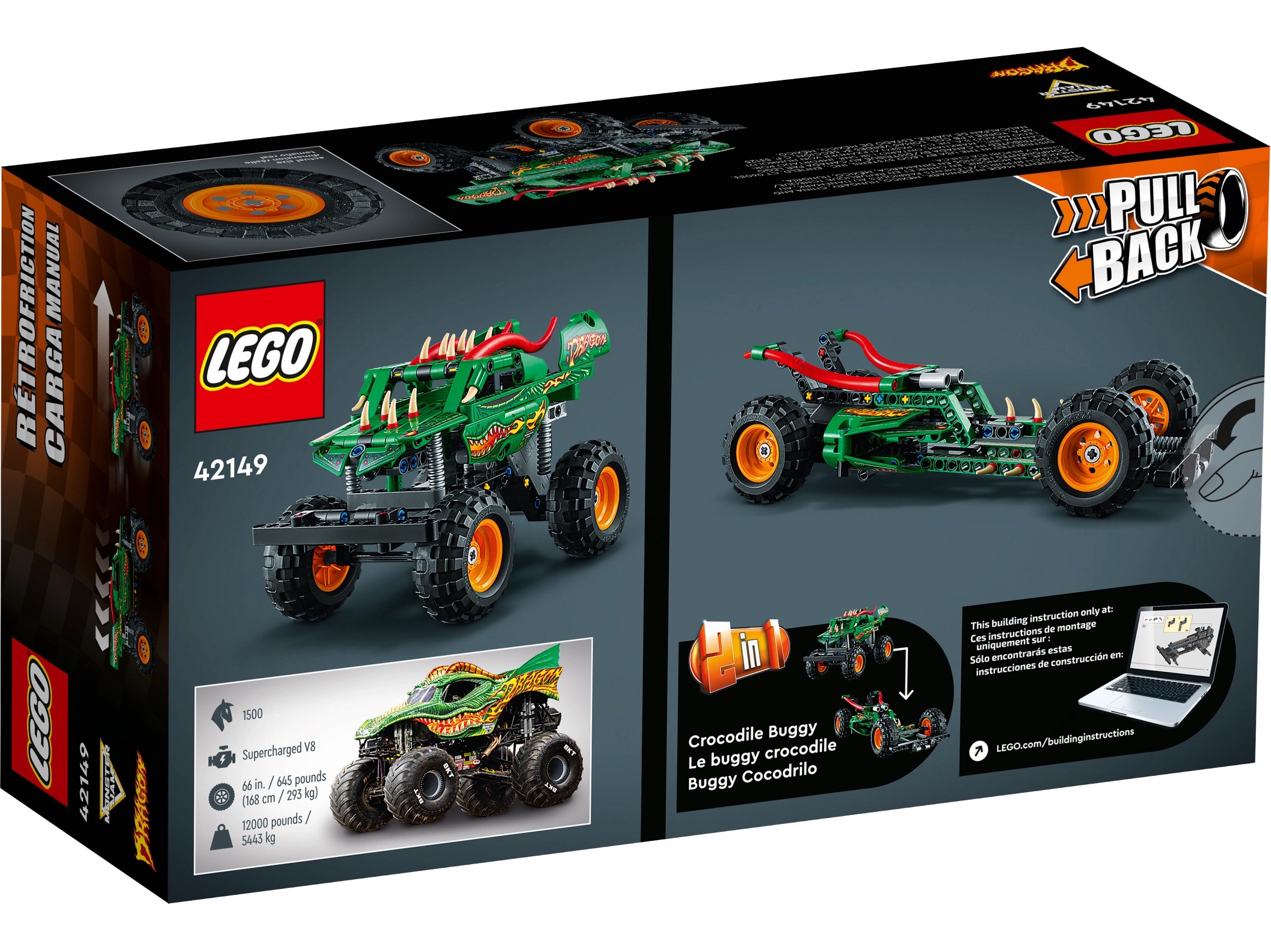 Конструктор Lego Monster Jam Дракон Technic 42149 217 деталей