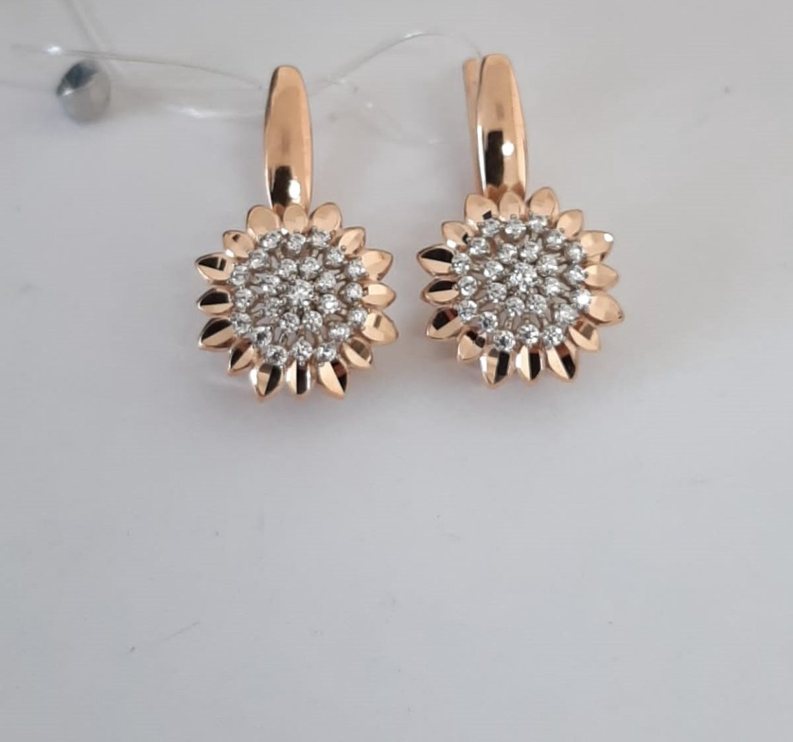 Серьги Altyn Gold AL3000309 вес 4.36 г золото, фианит купить,NaN