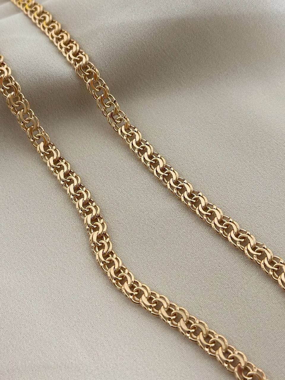 Цепь LINEA Goldbis-0242 длина 55 см, вес 6.2 г золото, плетение бисмарк купить,496000