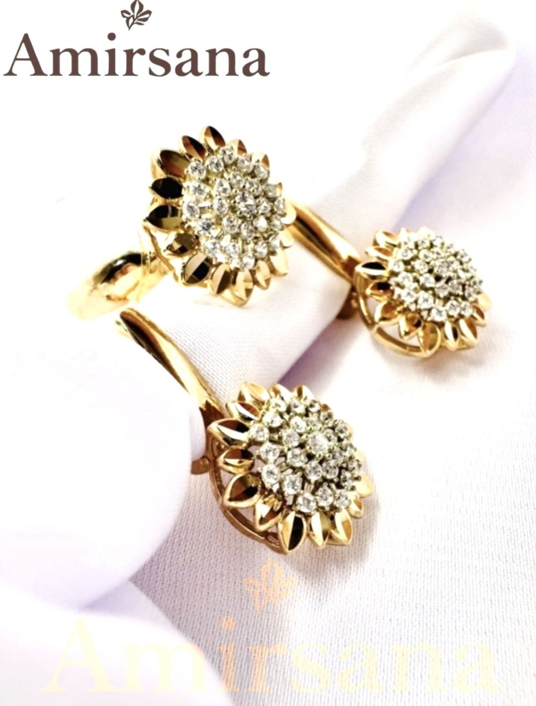 Amirsana (кольцо и серьги) 9498736 вес 5.31 г золото, фианит купить,450000