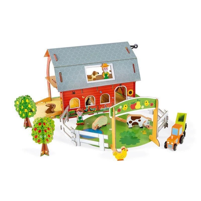 Игровой набор Janod Ферма с животными 3D J08577