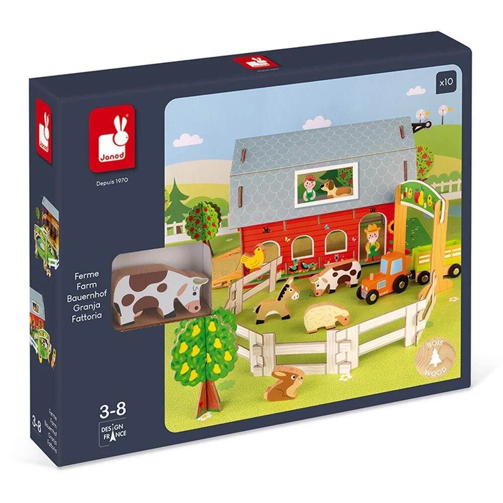 Игровой набор Janod Ферма с животными 3D J08577 купить,0