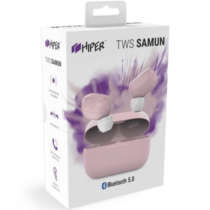 Наушники Hiper Samun TWS розовые купить,NaN