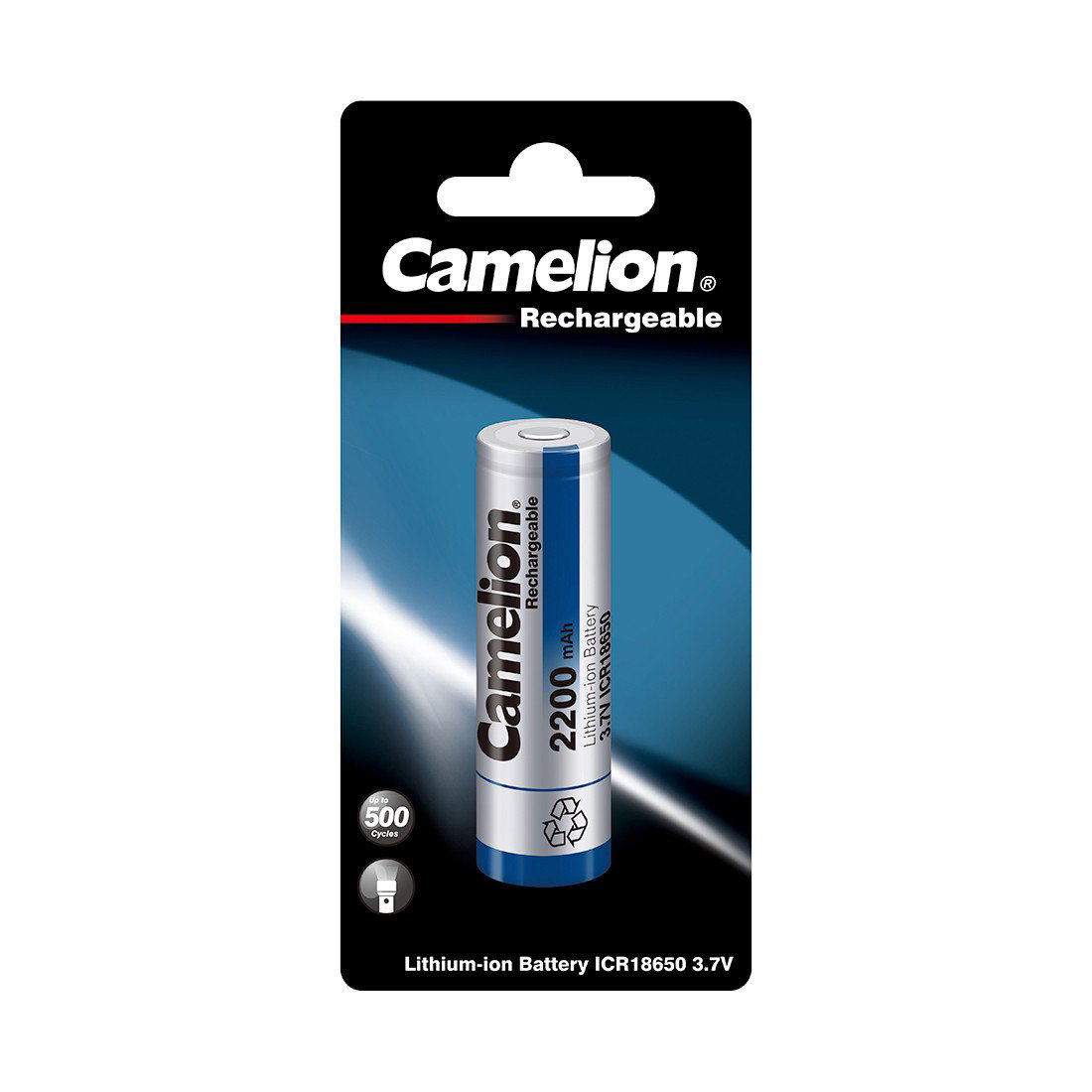 Аккумулятор Camelion  Lithium ICR18650F-22-BP 2200mAh 