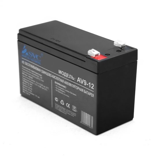 Аккумуляторная батарея SVC AV9-12 12В 9 Ач черная 