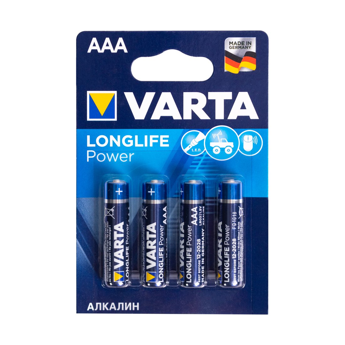 Батарейка Varta LR03 Longlife Power Micro 1.5V - AAA 4 шт купить,NaN