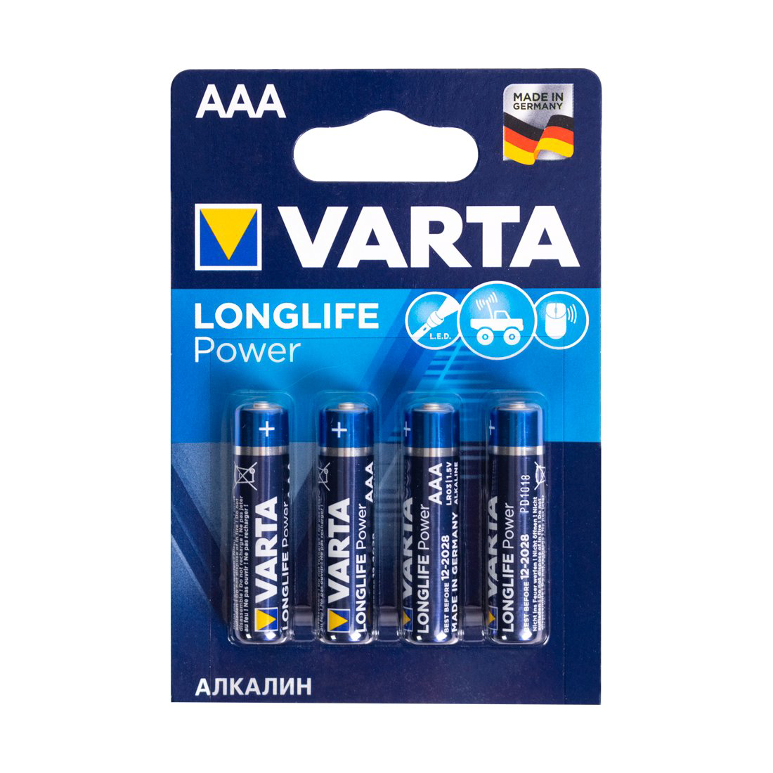Батарейка Varta LR03 Longlife Power Micro 1.5V - AAA 4 шт купить,NaN