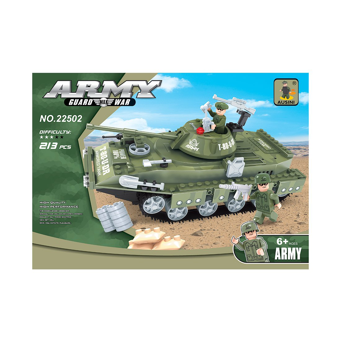 Конструктор Ausini Армия Средний танк T-80UD 22502 213 предметов  купить,NaN