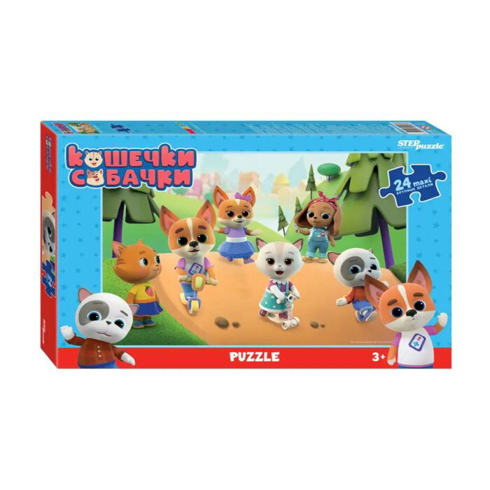  Пазл Step Puzzle maxi  Кошечки и собачки 24 элемента купить,NaN